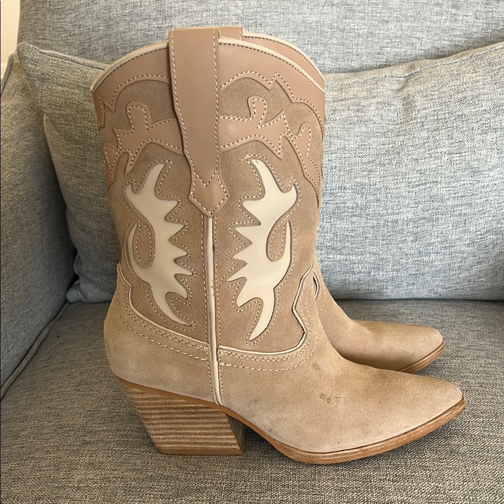 Tan Western Ankle Boots